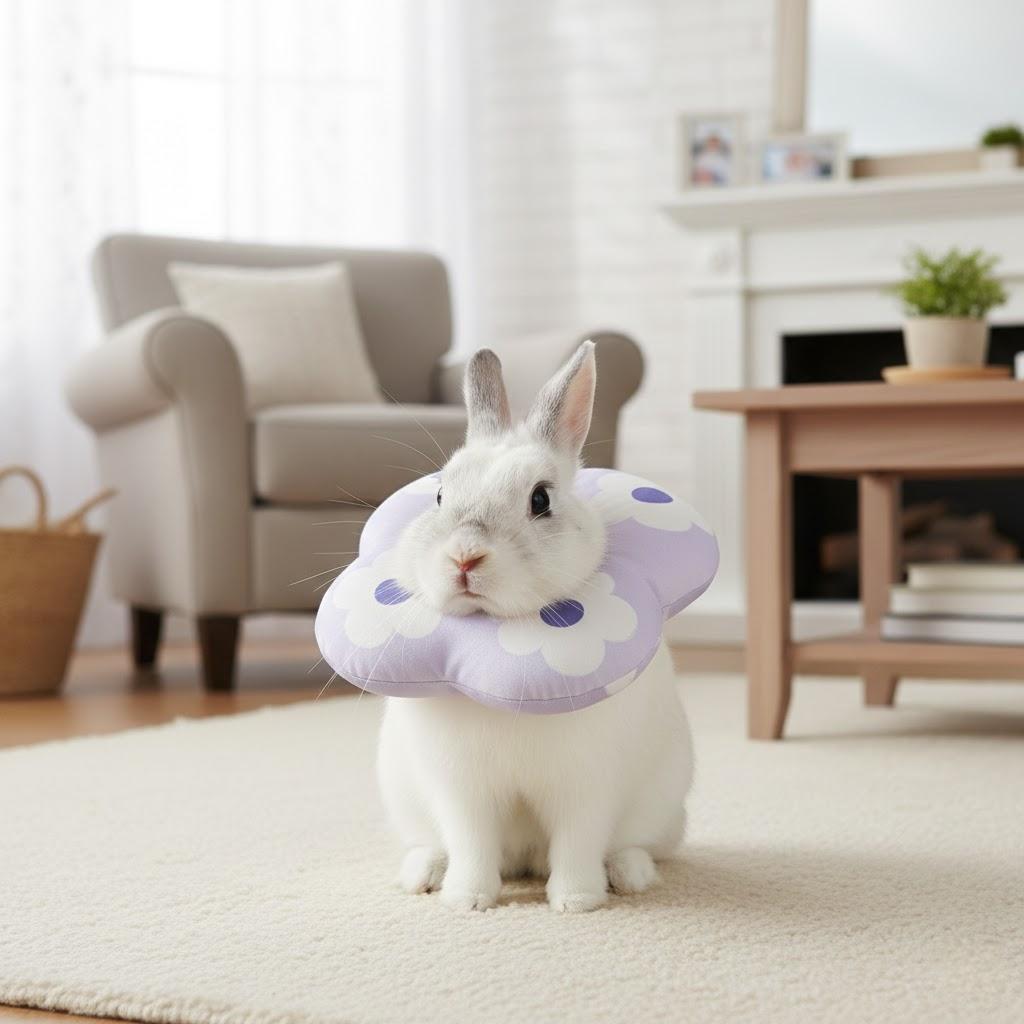 Soft Flower Rabbit Recovery Collar