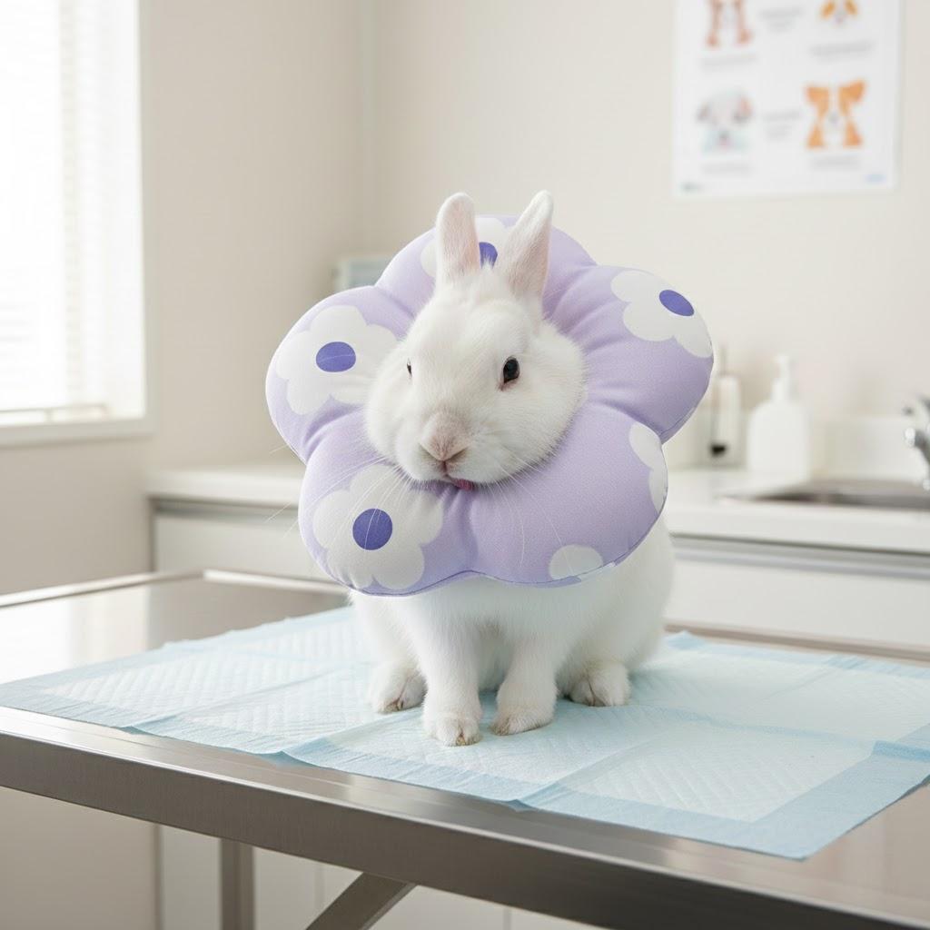 Soft Flower Rabbit Recovery Collar