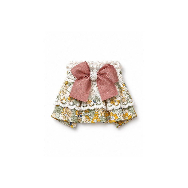 Cottagecore Floral Ruffle Bunny Bib, Lace Bow Pet Collar, Photo Prop Accessories for Rabbit