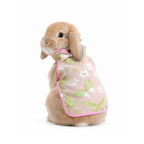 Pink Floral Rabbit Cheongsam Dress, Butterfly Embroidery Pet Outfit