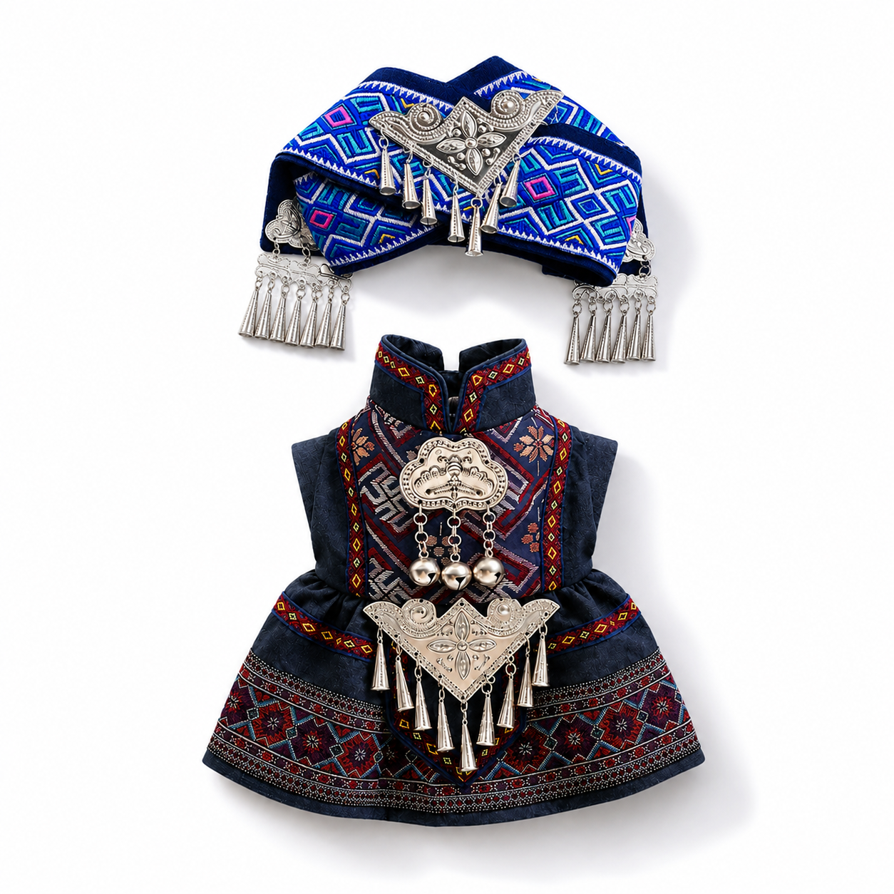 Chinese Ethnic Style Rabbit Dress, Bunny Clothes with Embroidered Trim, Festival Pet Costume