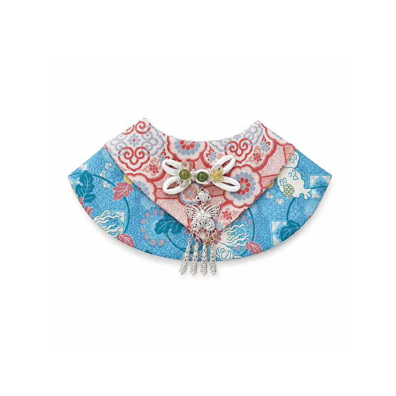 Chinese Ethnic Style Rabbit Bib, Bunny Bandana with Tassels, Small Pet Collar