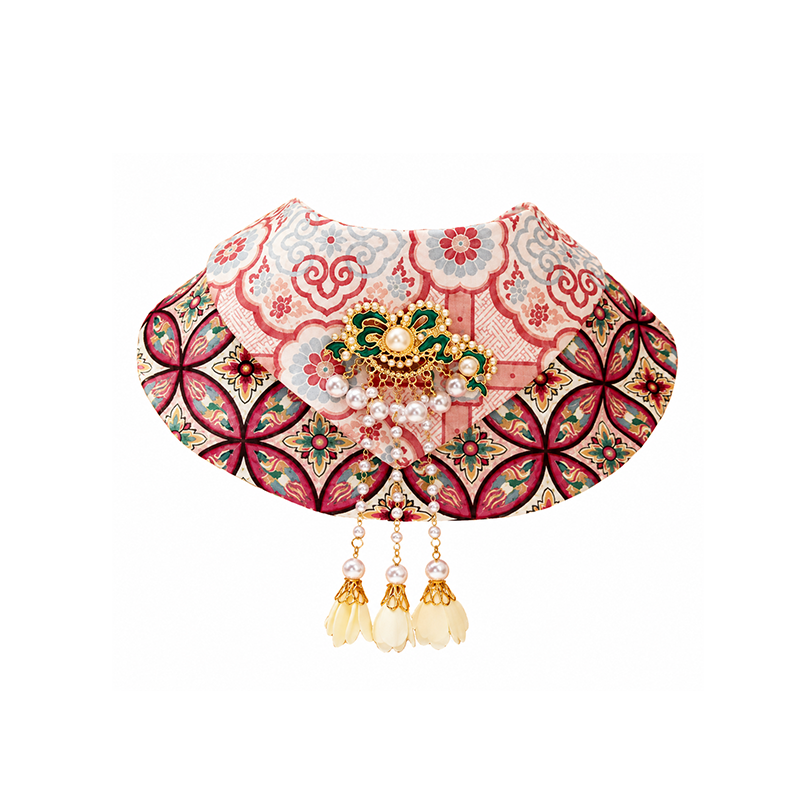 Chinese Ethnic Style Rabbit Bib, Bunny Bandana with Tassels, Small Pet Collar