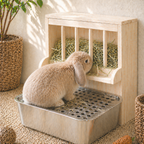 Wooden Rabbit Hay Feeder Standing Rack