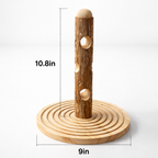 Natural Wood Bunny Treat Tree - Interactive Foraging Toy