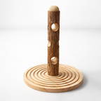 Natural Wood Bunny Treat Tree - Interactive Foraging Toy