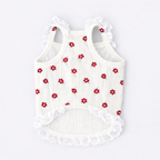 Kawaii Lace Ruffle Rabbit Dress – Soft Cotton Bunny Harness Vest with Heart & Bear Print