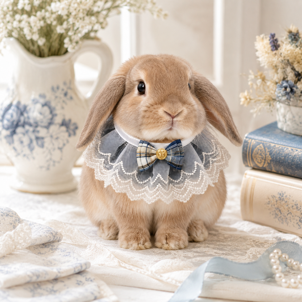 Pet Rabbit Accessory Lace Bib – Fancy Dress Up Collar for Bunnies and Small Pets