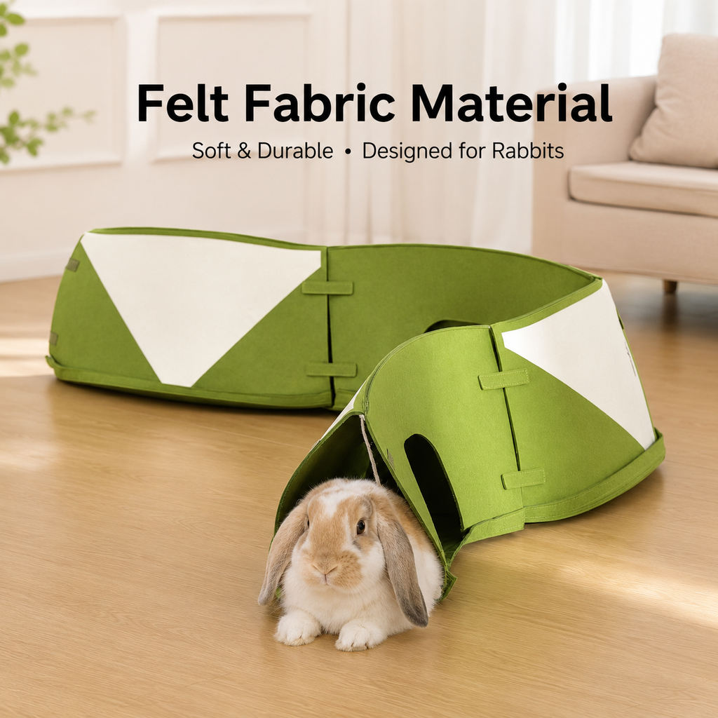 Modular Felt Bunny Tunnel Toy, Connectable Rabbit  Hideout, DIY Puzzle Cave for Rabbits