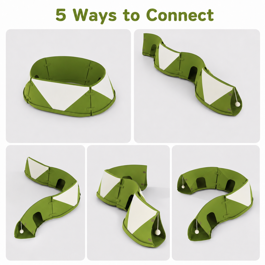 Modular Felt Bunny Tunnel Toy, Connectable Rabbit  Hideout, DIY Puzzle Cave for Rabbits
