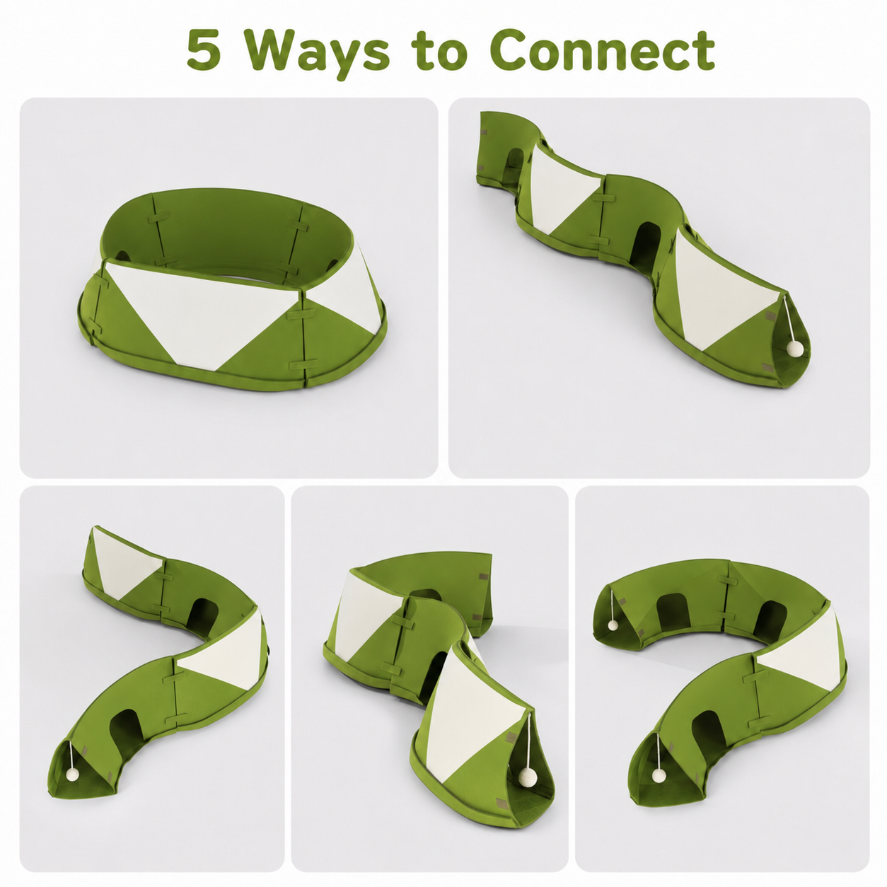 Modular Felt Bunny Tunnel Toy, Connectable Rabbit  Hideout, DIY Puzzle Cave for Rabbits