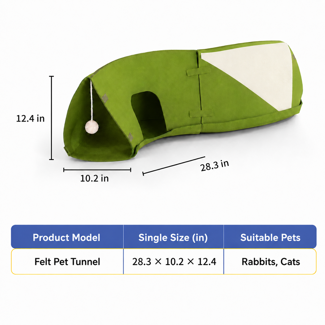 Modular Felt Bunny Tunnel Toy, Connectable Rabbit  Hideout, DIY Puzzle Cave for Rabbits