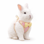 Blue and Pink Plaid Rabbit Chest Harness with Pink Bow
