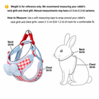 Blue and Pink Plaid Rabbit Chest Harness with Pink Bow