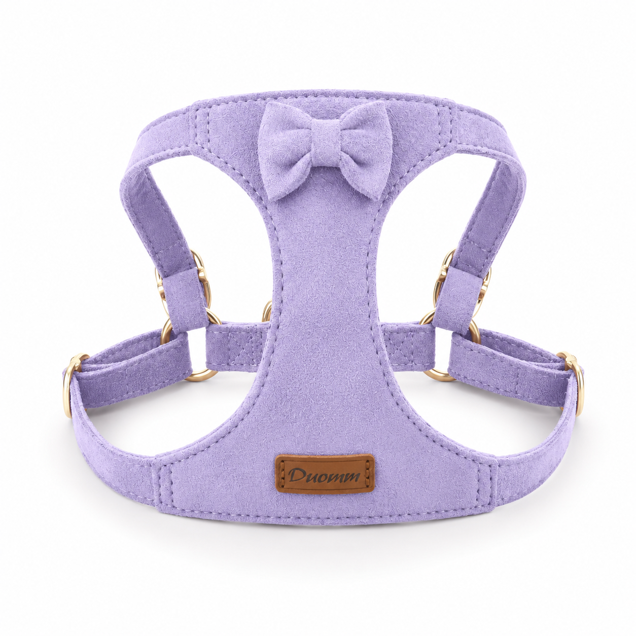 Soft Faux Suede Rabbit Harness Set with Bow | Adjustable Leash for Small Pets