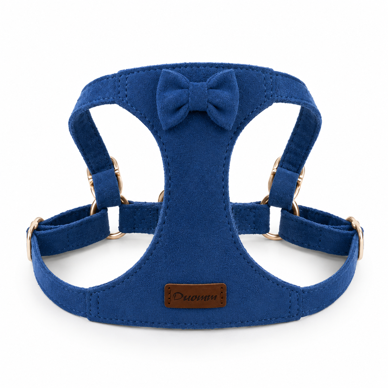 Soft Faux Suede Rabbit Harness Set with Bow | Adjustable Leash for Small Pets