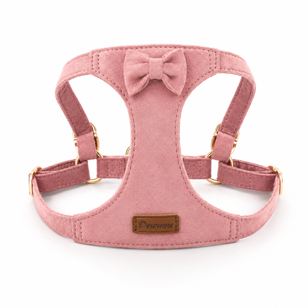 Soft Faux Suede Rabbit Harness Set with Bow | Adjustable Leash for Small Pets