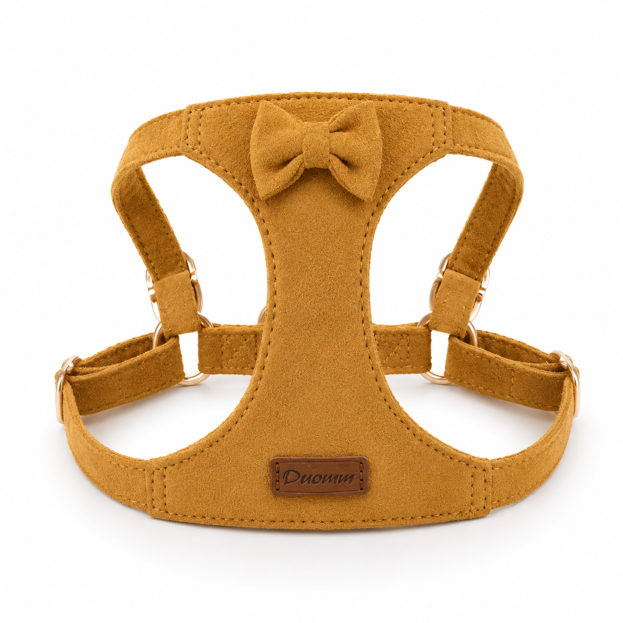 Soft Faux Suede Rabbit Harness Set with Bow | Adjustable Leash for Small Pets