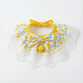 Lemon Zest Lace Bunny Bib – Sunny Yellow Ruffle Collar with Bell for Small Pets