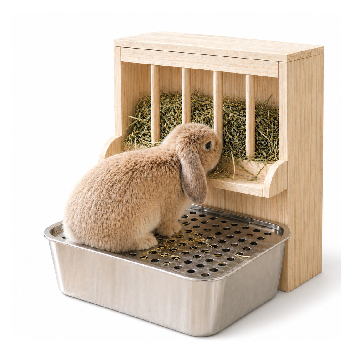 Wooden Rabbit Hay Feeder Standing Rack