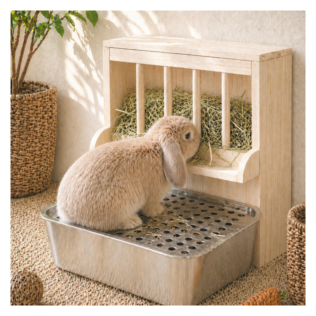 Wooden Rabbit Hay Feeder Standing Rack